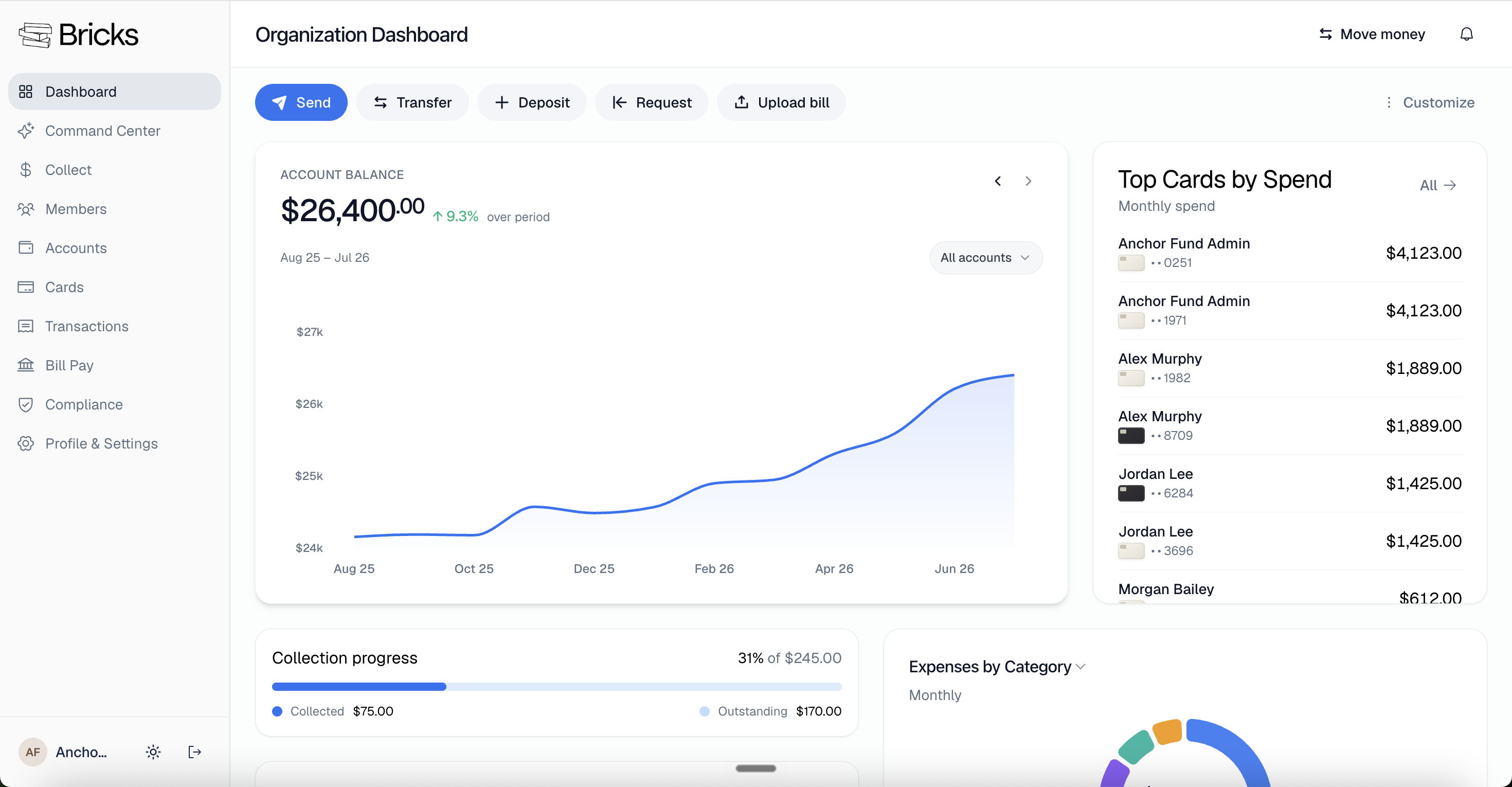 Bricks — Organization Dashboard